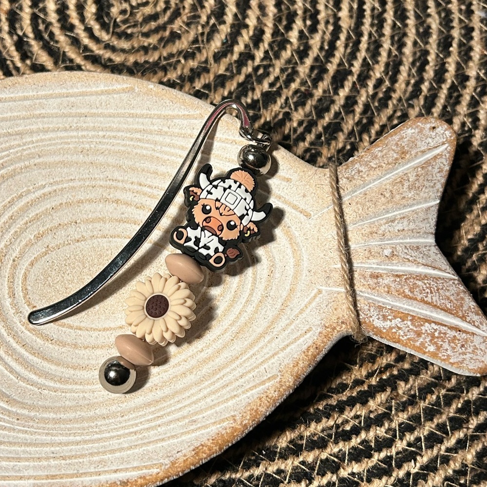 Cow Beaded Bookmark